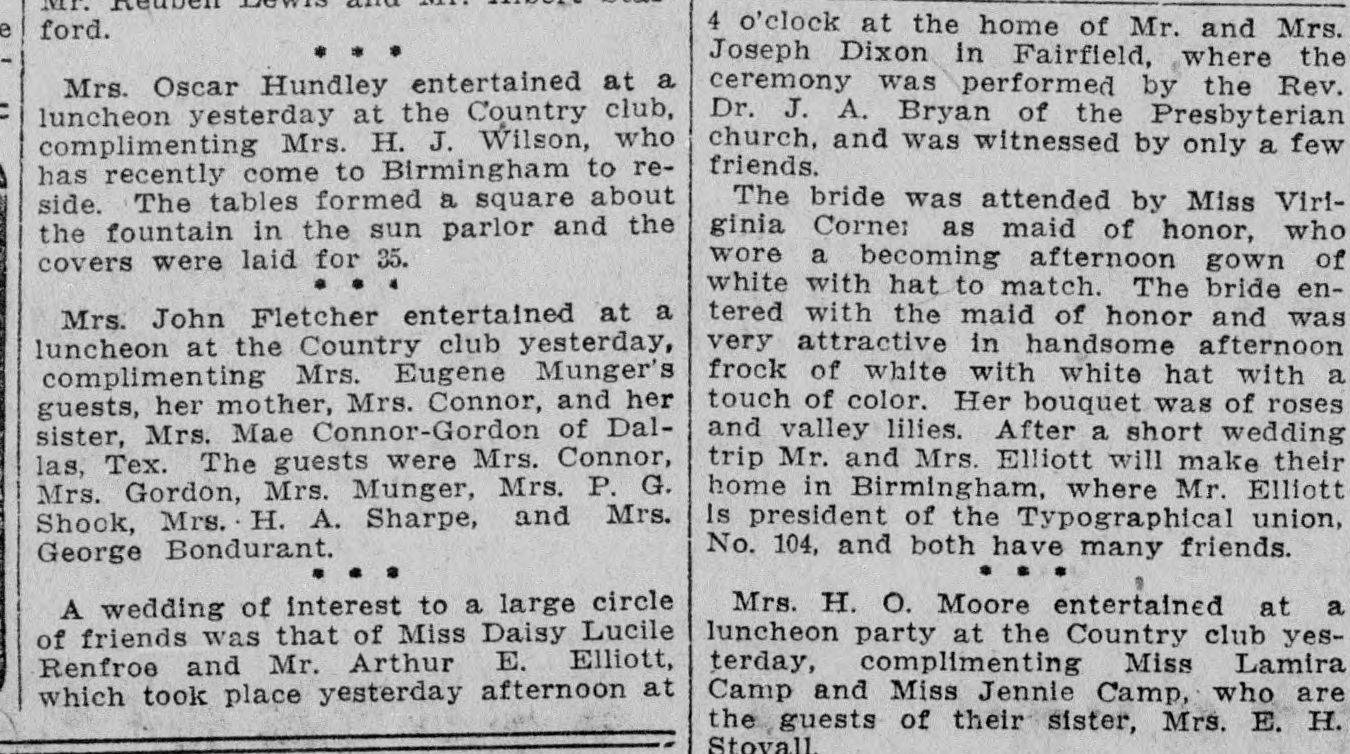 Daisy Lucille Renfroe-Arthur E. Elliott